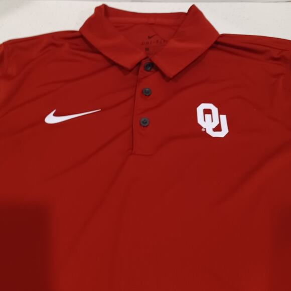 NIKE Men's Dri-Fit Golf Polo Shirt Oklahoma Sooners OU Size Large - Picture 2 of 6